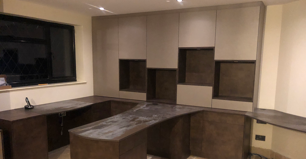 bespoke grey and bronze study kent